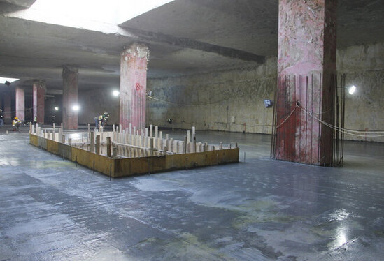 Bakıda yeni tikilən metrostansiyadan görüntülər - FOTO