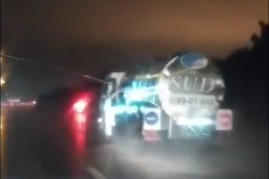 Hava limanı yolunda işıqları söndürüb gedən sürücü cərimələndi - VİDEO