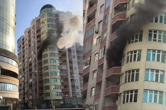 Bakıda yaşayış binasında yanğın - YENİLƏNİB + VİDEO