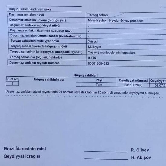 Sabiq deputatın mülklərinin siyahısı yayıldı