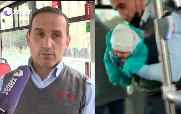 Avtobusda ağlayan körpəni sakitləşdirən sürücü danışdı - VİDEO