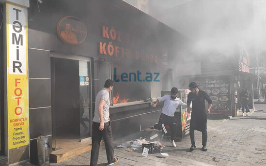 Bakıda məşhur dönərxanada YANĞIN - FOTO - YENİLƏNİB