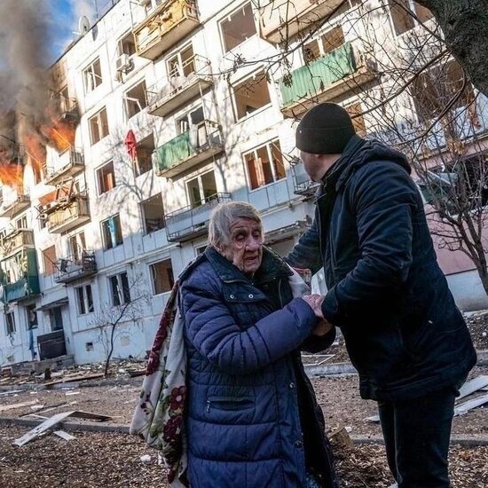 Ukraynada müharibənin ilk günü FOTOLARDA