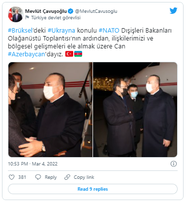 Çavuşoğlu Bakıya gəlib - FOTO