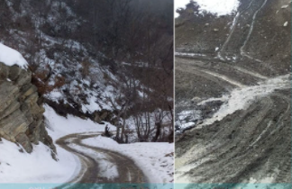 Qubada məktəblilər dərsə getmək üçün meşədən keçirlər - FOTO/VİDEO