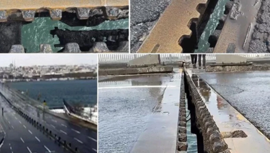 88 illik körpü ikiyə bölündü - FOTO