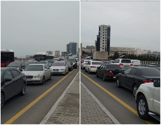 Tıxacda qalan Əməkdar artist: "Səlahiyyətli şəxslər, bu məsələyə əncam çəkin" - VİDEO