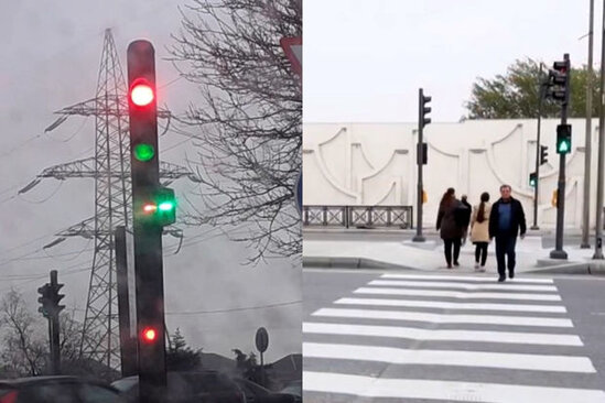 Həm qırmızı yanır, həm yaşıl: Yolu keçək, ya yox? – VİDEO