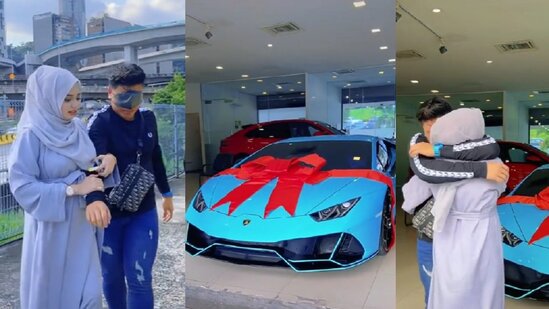 Hamilə qadının ərinə MÖHTƏŞƏM HƏDİYYƏSİ - VİDEO