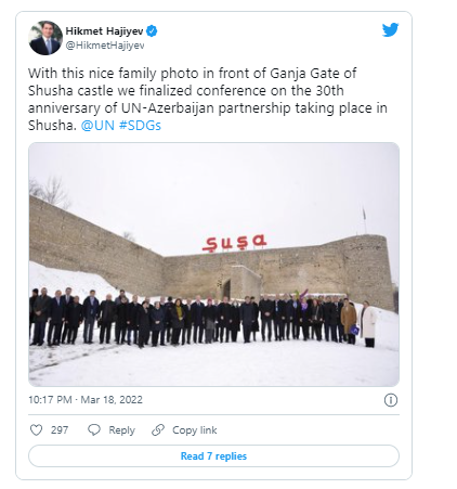 Hikmət Hacıyev Şuşadan maraqlı paylaşım etdi - FOTO