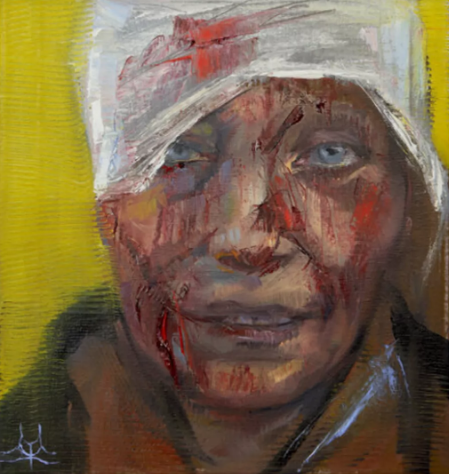 Xarkovda yaralanan müəllimin portreti 100 min dollara satıldı - FOTO