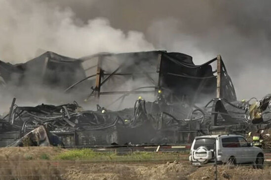 Dəhşətli yanğının olduğu "Azərsun Sənaye parkı"ndan son görüntülər - VİDEO