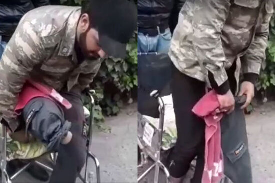 Bakıda özünü qazi kimi təqdim edib dilənən şəxs həbs edildi - VİDEO