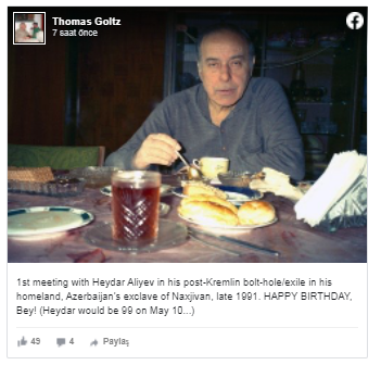ABŞ-ın məşhur jurnalisti Heydər Əliyevin nadir şəkillərindən birini PAYLAŞDI - FOTO