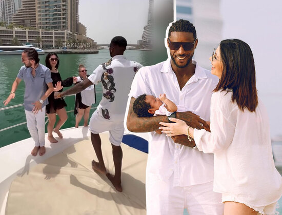 Azərbaycanlı qızla evlənən kamerunlu futbolçu yaxtada "Xızı dağları"nı oynadı - VİDEO