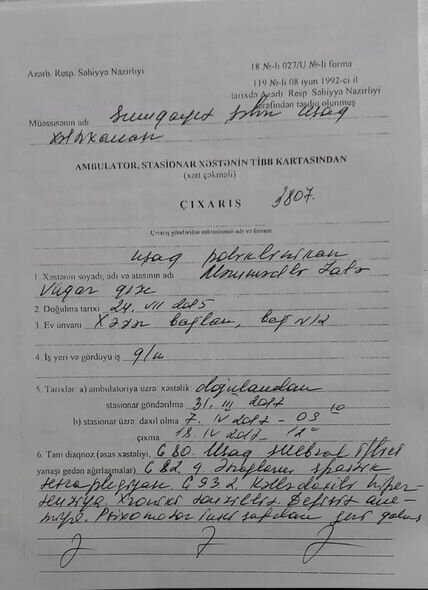 Yeddi yaşlı qızın köməyə ehtiyacı var - FOTO