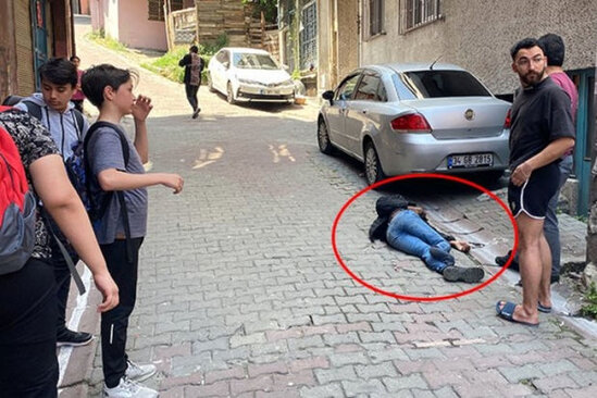 Ev sahibindən qaçan oğru damdan uşağın üstünə düşdü - VİDEO