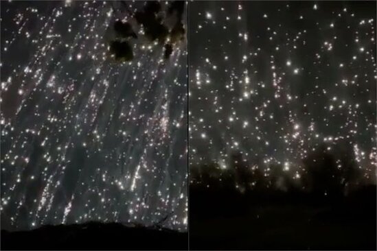 Donetsk səması əsl cəhənnəmə çevrildi - VİDEO