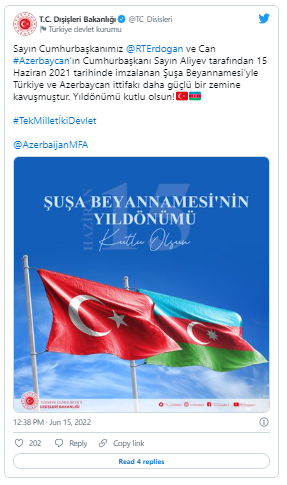 Çavuşoğlu Azərbaycan xalqını təbrik edib - FOTO