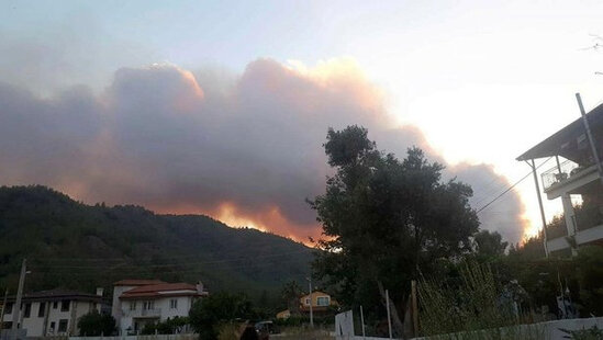 Türkiyədə güclü meşə yanğını başlayıb - FOTO/VİDEO