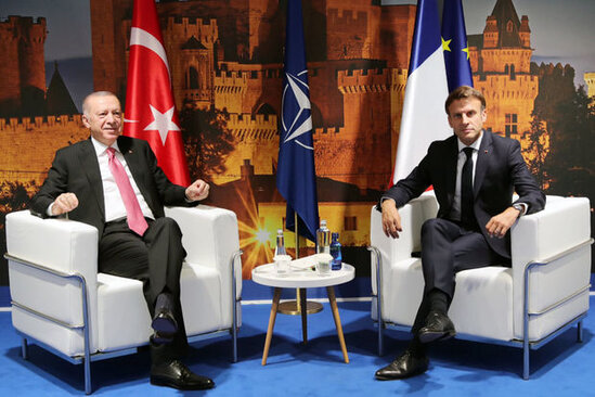 Ərdoğan Madriddə Makronla görüşüb - FOTO