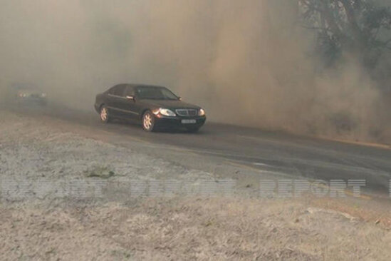 DYP Şabrandakı yanğınla əlaqəli bağlanan yolla bağlı məlumat yaydı
