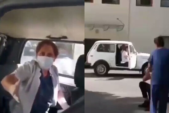 Ölmüş körpənin doğum evindən qaçırılması cəhdinin anbaan görüntüləri – YENİLƏNİB + VİDEO