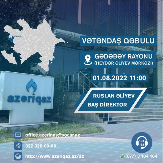 Birliyin baş direktorunun Gədəbəy və Şəmkir sakinləri ilə görüşü olacaq