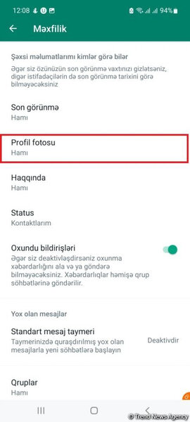 İstəmədiyiniz şəxslər "WhatsApp"da profil FOTONUZU GÖRMƏYƏCƏK