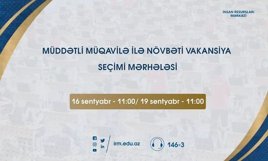 Müəllimlərin işə qəbulu üzrə vakansiya seçiminə start verilir