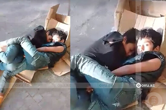 Bakıda küçədə gecələyən iki uşağın valideynləri tapıldı - VİDEO