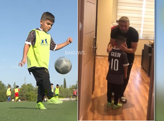 Arzusu reallaşan şəhid övladı - VİDEO