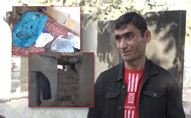 9 ildir qəbiristanlıqda yaşayan İlham Ağayev - VİDEO