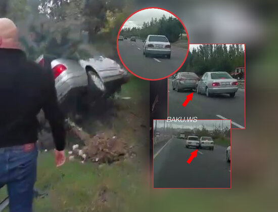 Bakı-Sumqayıt yolunda 5 avtomobili əzən sürücünün qəza anı - ANBAAN VİDEO