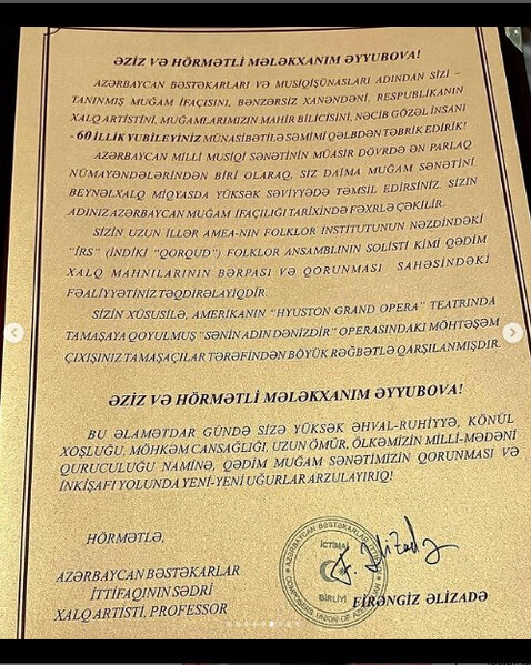 Polad Bülbüloğlu Mələkxanım Eyyubovanı təbrik etdi - FOTO