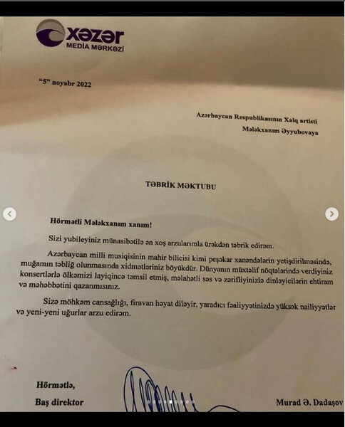 Polad Bülbüloğlu Mələkxanım Eyyubovanı təbrik etdi - FOTO