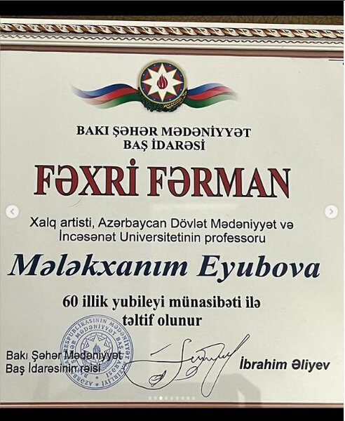 Polad Bülbüloğlu Mələkxanım Eyyubovanı təbrik etdi - FOTO