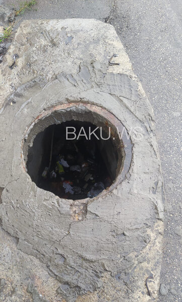 Bakıda lükün qapağı 1 aydır bağlanmır - FOTO/VİDEO