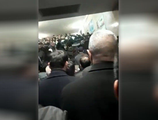 "Koroğlu" metrosunda "insan seli" - VİDEO