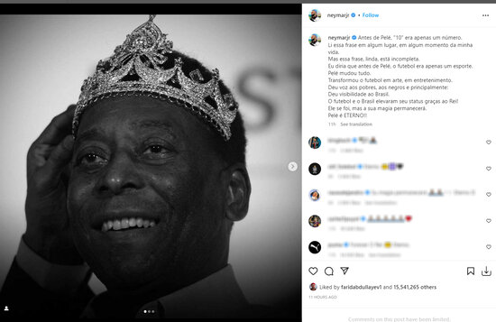 Neymar: "Peleyə kimi futbol sadəcə idman idi" - FOTO