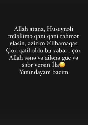 İlhamə Qasımovaya AĞIR İTKİ