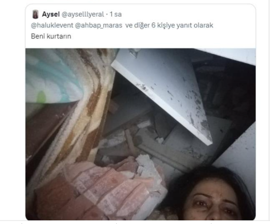 Haluk Levent dağıntılar altında qalan Ayselə səsləndi: "Şarjını qoru, yoldayıq" - FOTO