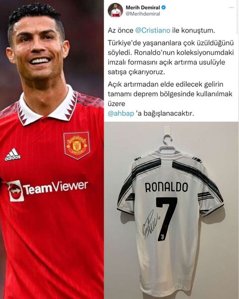 Ronaldonun köynəyi Türkiyə üçün satışa çıxarıldı