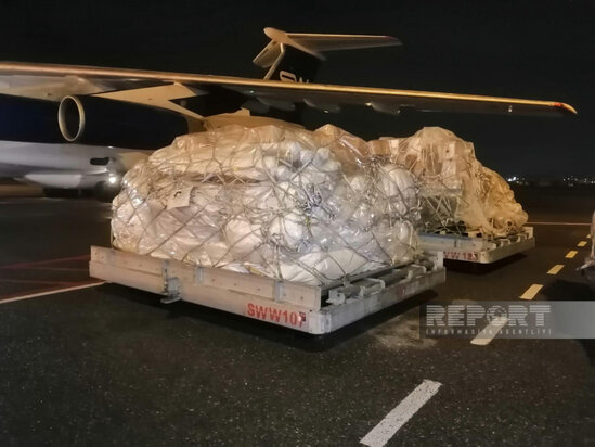 Azərbaycanın növbəti humanitar yardımları Türkiyəyə yola salınıb - FOTO