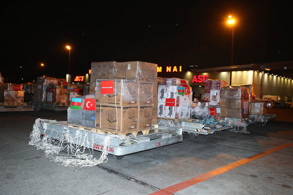 Mehriban Əliyevanın göstərişi ilə daha bir humanitar yardım təyyarəsi Türkiyəyə yola düşüb - FOTO