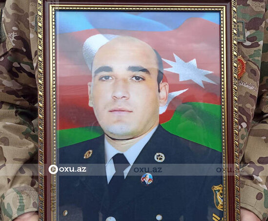 Şəhid Elşad Həsənovla vida mərasimi keçirilir - FOTO