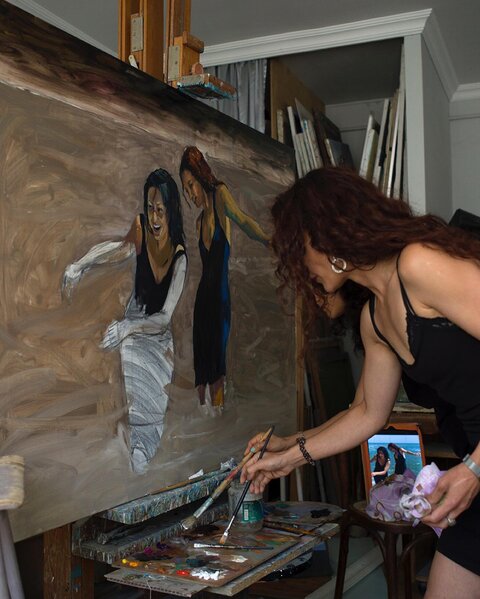 Azərbaycanlı rəssamların əl işləri marağa səbəb oldu- FOTOLAR