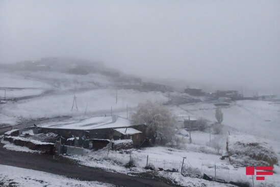 Azərbaycanın şimal bölgəsinə qar yağır - FOTO