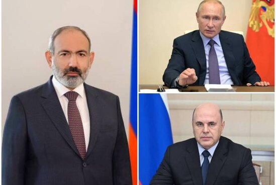 Paşinyan Putin və Mişustini Rusiya Günü münasibətilə təbrik edib