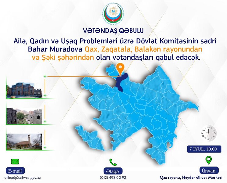 Dövlət Komitəsinin sədri Qaxda vətəndaşları qəbul edəcək